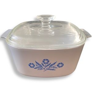 Corning Ware 3L A3B Blue Cornflower Casserole Dish w/ Glass Lid